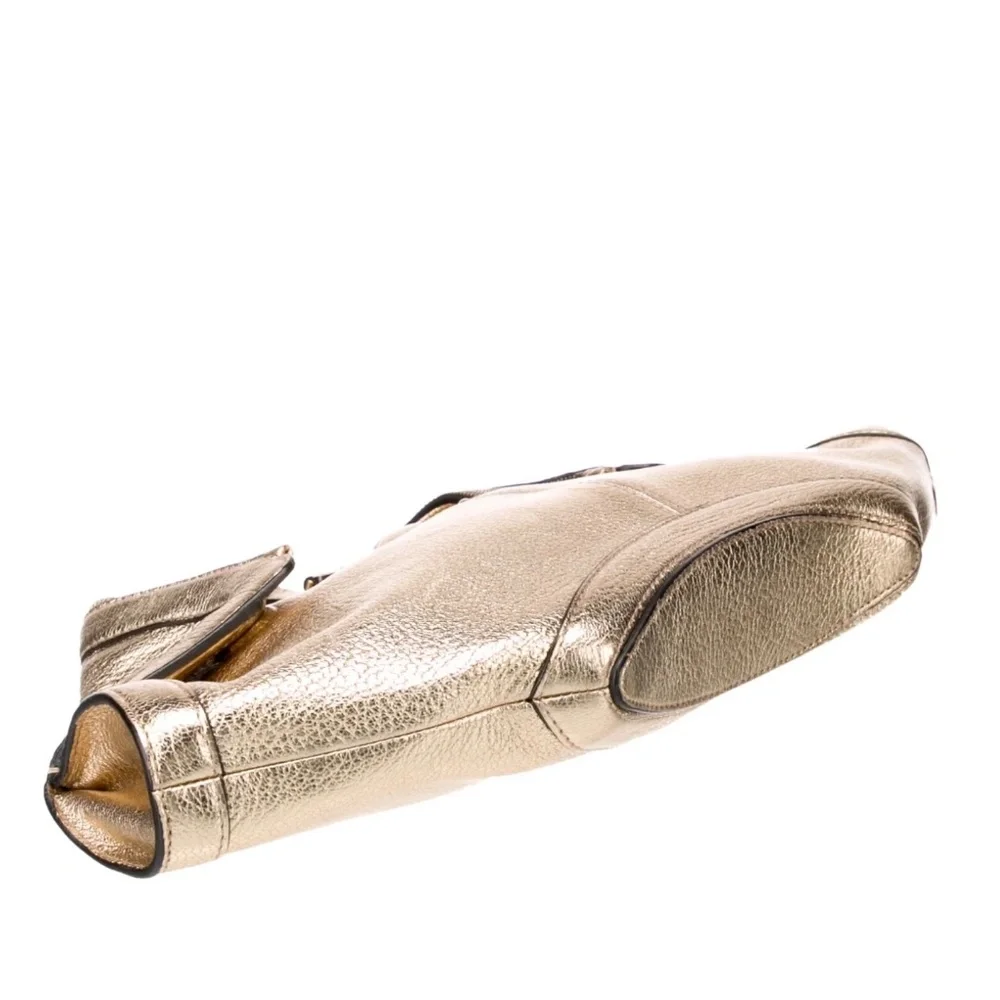 Alexander McQueen Metallic Lambskin Light Gold De Manta Clutch